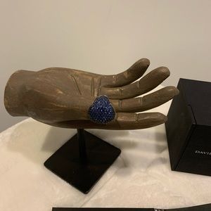 DY STERLING SILVER CHEVRON BLUE SAPPHIRE RING